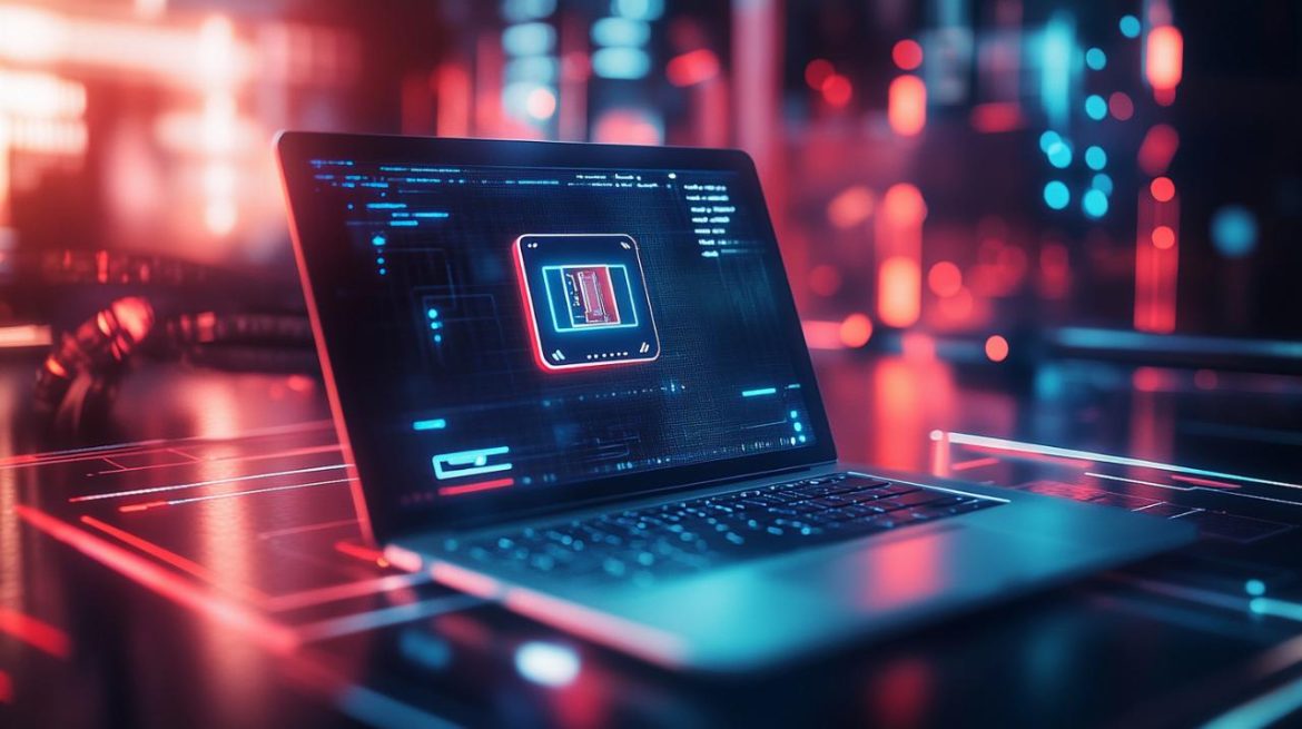 Écran d'ordinateur rétroéclairé affichant une alerte de maintenance pour une batterie ordinateur portable usée